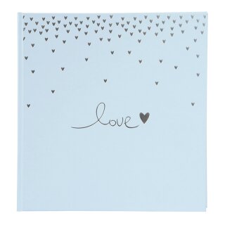 Goldbuch Hochzeitsalbum Raining Hearts hellblau 30x31cm