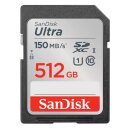 SanDisk 512 GB SDXC-Karte Ultra UHS-I U1 Class10 150...