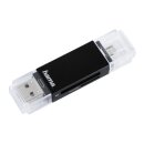 Hama Basic OTG Kartenleser, schwarz USB 2.0 SD/microSD