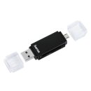 Hama Basic OTG Kartenleser, schwarz USB 2.0 SD/microSD