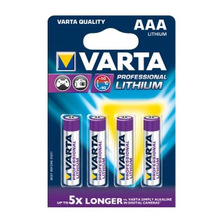 Varta Lithium Batterie Micro (AAA/FR03) Professional 4er Blister