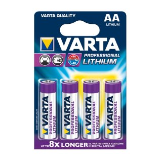 Varta Lithium Batterie Mignon  AA/FR6  Professional 4er Blister