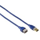 Hama USB 3.0 Verlängerungskabel 1.8m vergoldet...