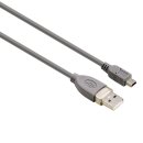 Hama Mini USB 2.0 Kabel, geschirmt, grau, 0,25m