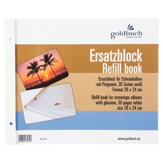 Goldbuch Ersatzblock 29x24cm f&uuml;r Schraubalben wei&szlig;e Seiten