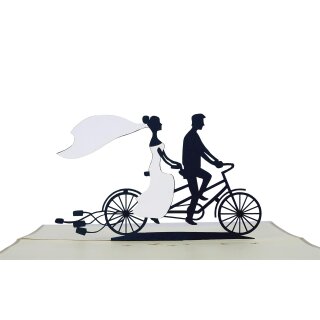 Klappkarte Hochzeitstandem