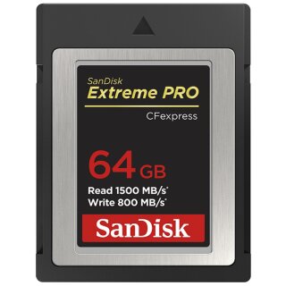 SanDisk Extreme PRO CFexpress Card 64 GB Type B, 1500/800 MB/s